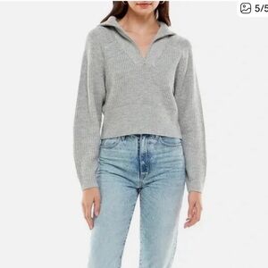 Nordstrom Wayf Nelle Half Zip Grey Sweater